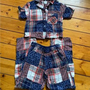 Aerie plaid patchwork flannel pajama set size XXS